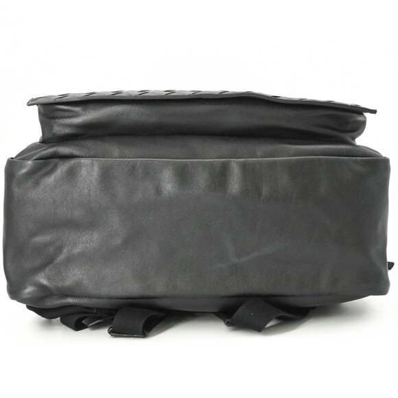 BOTTEGA VENETA Black Leather Intrecciato Backpack main image 9
